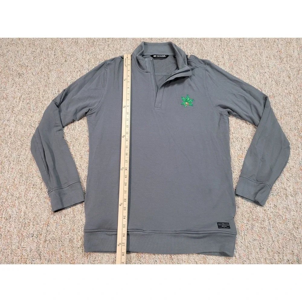 Travis Mathew Sweater Mens Medium‎ Grey Quarter Zip Pullover Golf Performance